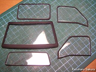1/24 '12スバル・サンバートラック 製作記 ～ ウインドウの塗装